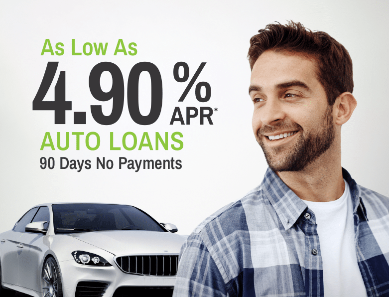 4.90% APR Auto Loan Rate, 90 Days No Payments