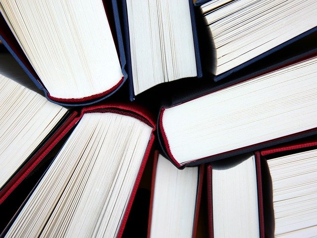 Top view of books
