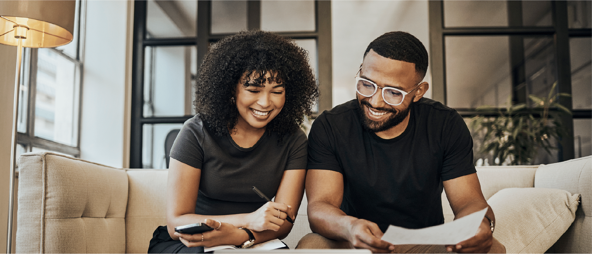 couple working on banking
