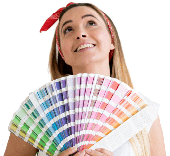 woman looking at paint colors