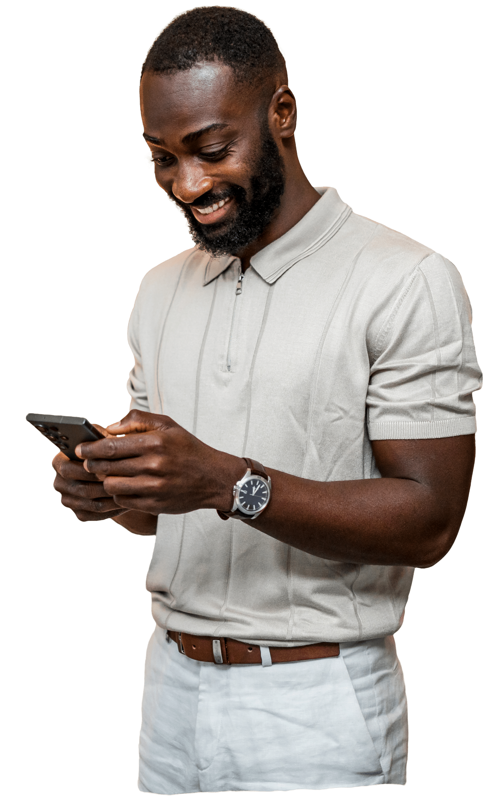 African american man on mobile phone