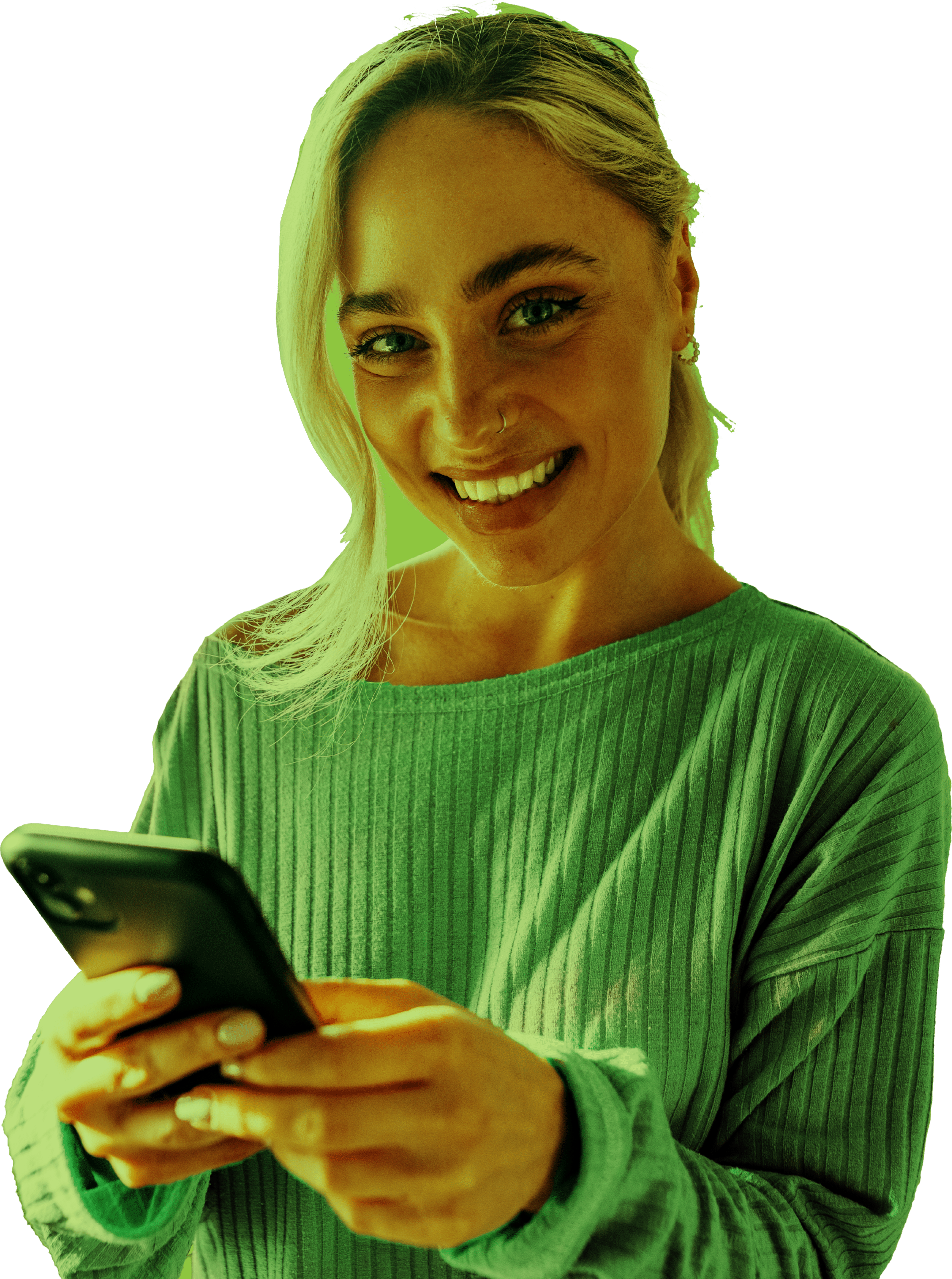 Blonde with mobile phone
